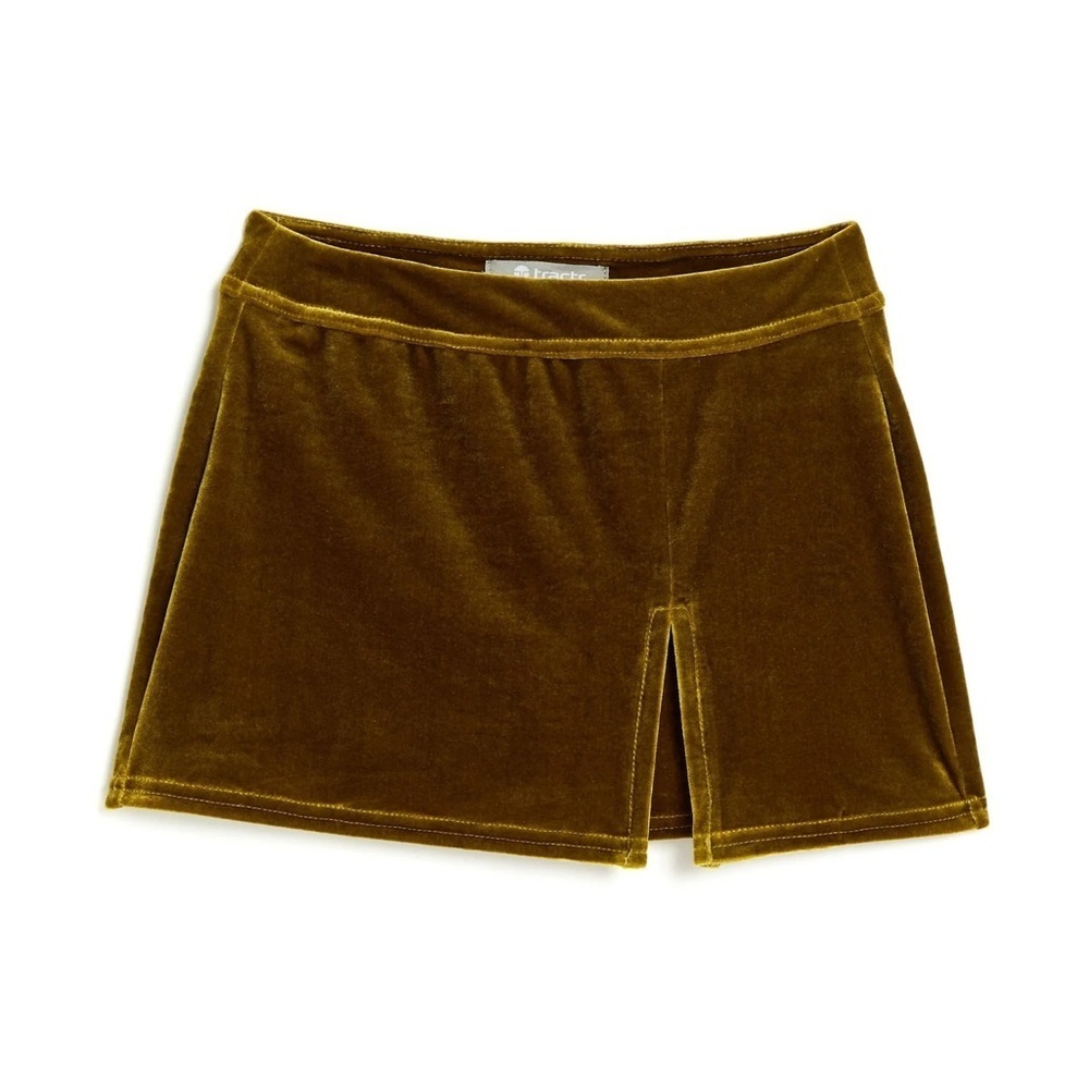 NWT TRACTR GIRL'S GOLD Knit Velvet SKORT SKIRT PULL ON Size 10 Holiday